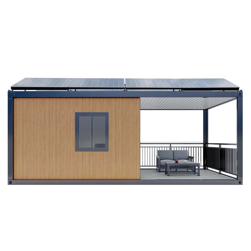 Casa contenedor prefabricada con panel solar