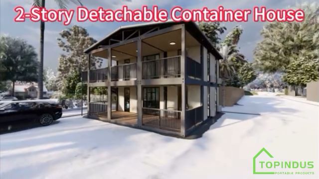Casas contenedor prefabricadas modulares portátiles de dos pisos desmontables