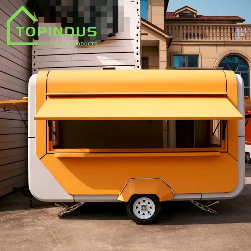 Remolque de comida amarillo personalizado para nuestro cliente en Ghana