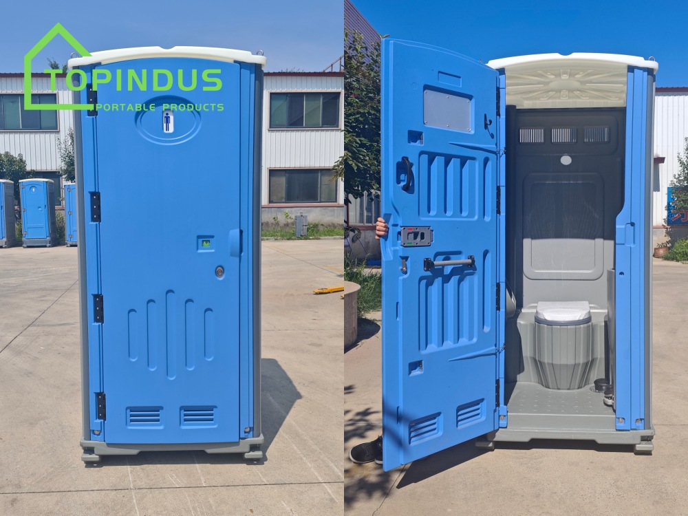 TOPINDUS completa un proyecto de 66 baños móviles de PE para un cliente en Guyana.